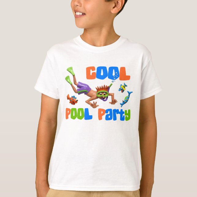 Kallt bassängparty t-shirt (Framsida)