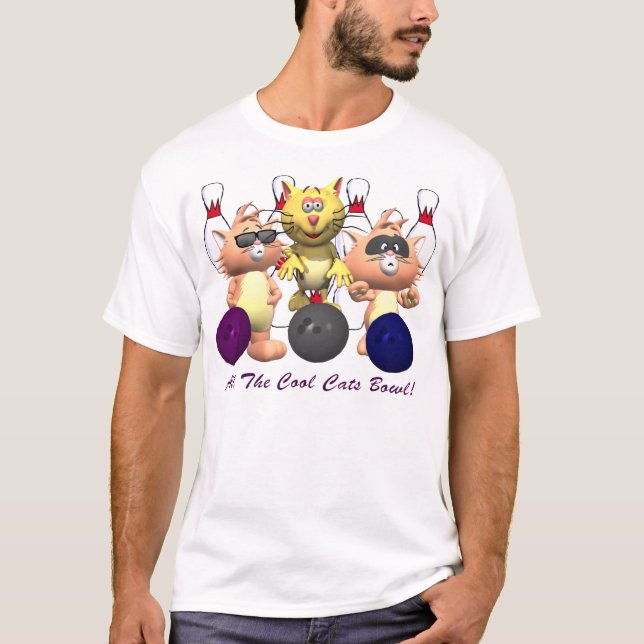 Kallt bowla för katter t-shirt (Framsida)