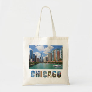 Kallt Chicago River horisontfoto Tygkasse