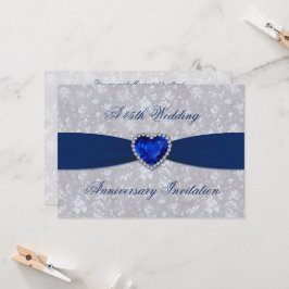 Kallt Damask 45-års bröllopsjubileum 5x7 inbjudan
