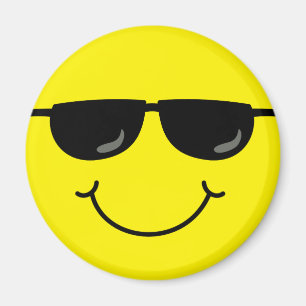 Kallt Emoji ansikte med solglasögon Magnet