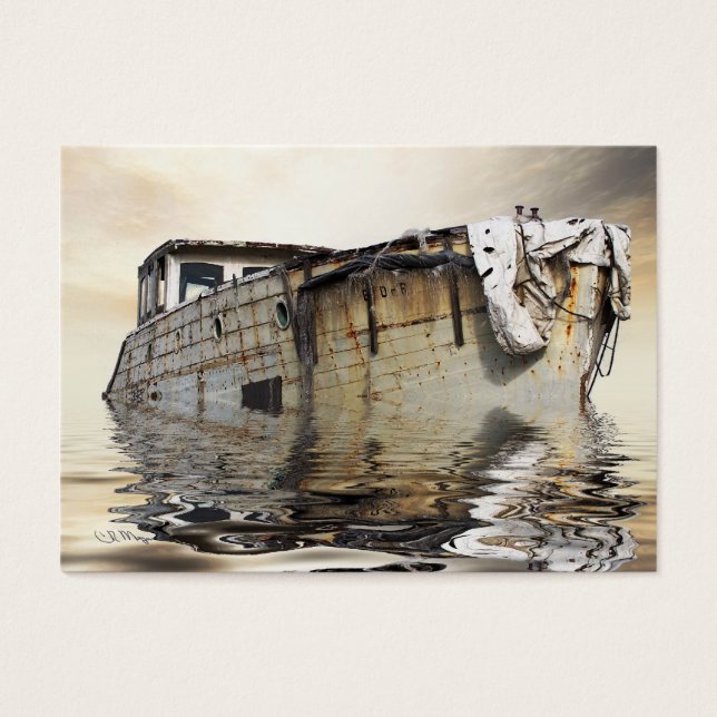 Kallt gammalt fartyg visitkort (Framsidan)