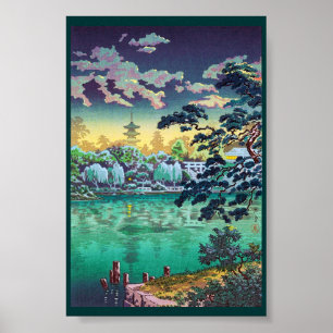 Kallt japanskt Ueno Shinobazu damm Tsuchiya Koitsu Poster