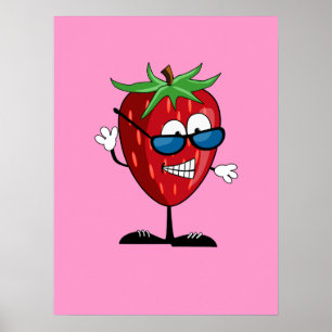 Kallt jordgubbetecken poster