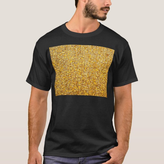 KALLT MODERNT GULD MED GLITTER TEE SHIRT (Framsida)