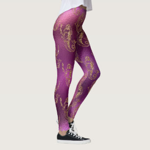 kallt mönster för rosor för grönt för leggings