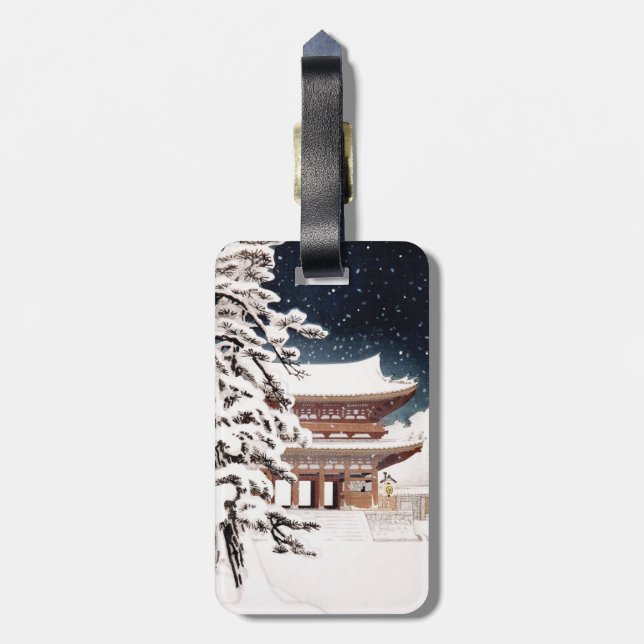 Kallt orientaliskt japanskt Hasui Kawase Bagagebricka (Baksidan Lodrät)