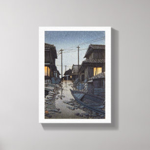 Kallt orientaliskt japanskt Kawase bylandskap Canvastryck