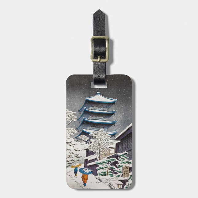 Kallt orientaliskt japanskt tempel för bagagebricka (Vertikal Framsida)