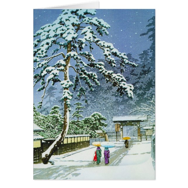 Kallt orientaliskt japanskt vattenfärgHonmonji OBS Kort (Framsidan)