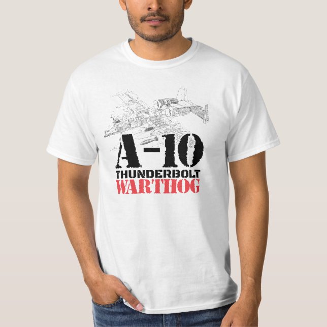 Kallt schematiskt Warthog för Thunderbolt A-10 Tee Shirt (Framsida)