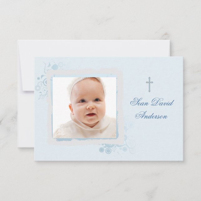 Kallt tack för blåttlägenhetfoto kort (Framsida)