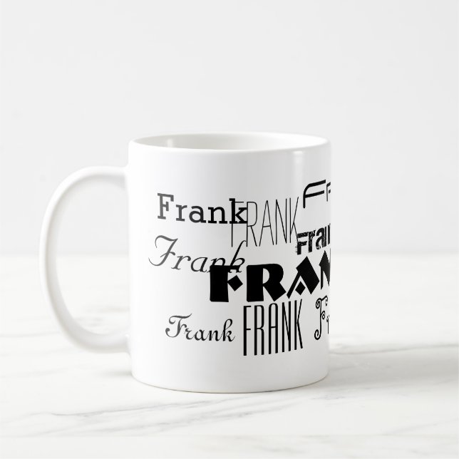 Kallt typsnitt din namnpersonlig kaffemugg (Vänster)