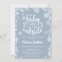 Kallt Utomhus Pojke Vinter Baby Shower Allt I Ett