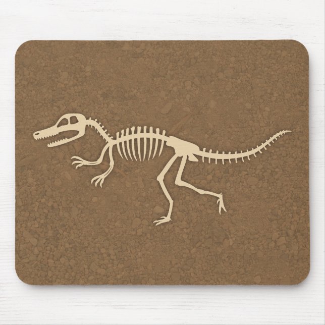 Kallt VelociraptorDinosaurben och skelett Musmatta (Framsidan)