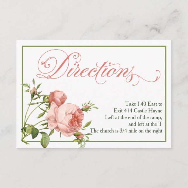 Kalltbröllop riktning detalj kort (Framsida)