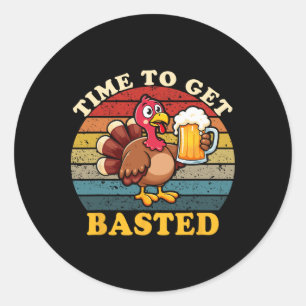 Kalltiden är här Roligt Glad Thanksgiving M Runt Klistermärke