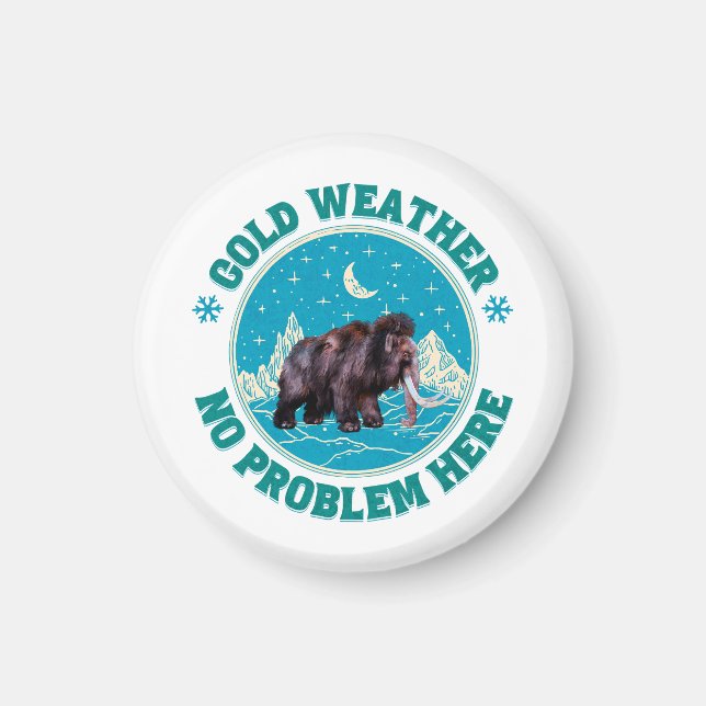 Kallvädersmammut Vinterhumor Magnet (Framsidan)
