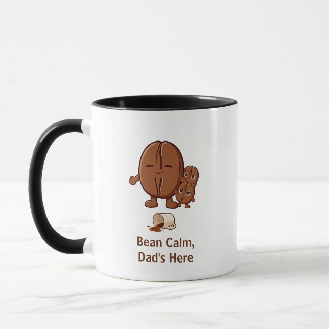 Kalm söt kaffeböna familj Fars dag Mugg (Vänster)