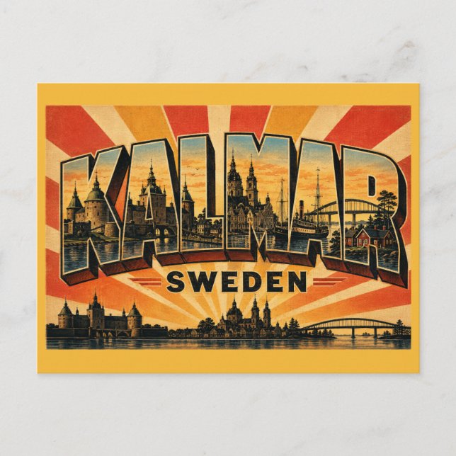 Kalmar Sverige slott fästning Vykort (Framsida)