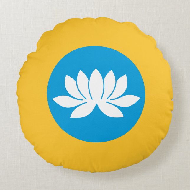 Kalmykia Flagga Rund Kudde (Framsidan)