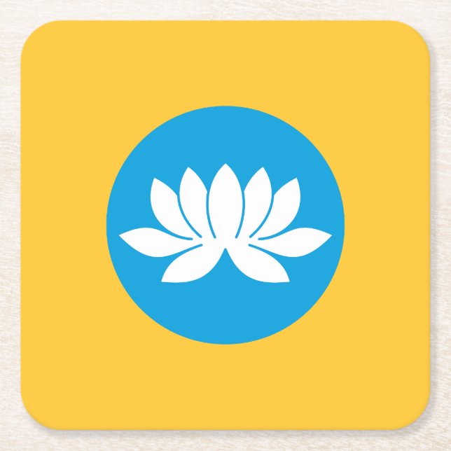 Kalmykia Flagga Underlägg Papper Kvadrat (Framsidan)