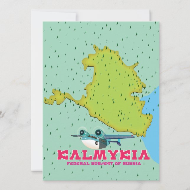 Kalmykia Ryssland karta (Framsida)