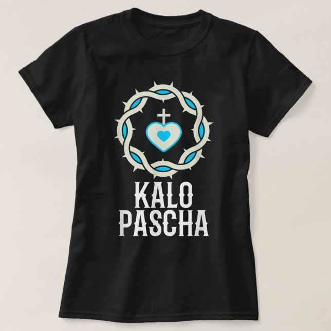 Kalo Pascha Grekiska Påsk Glad påsk T Shirt (Design framsida)