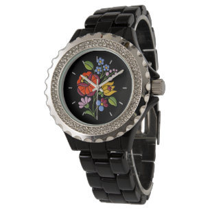 Kalocsa broderi - ungersk Folk konst Armbandsur