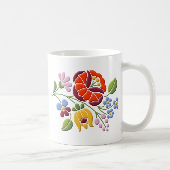 Kalocsa broderi - ungersk Folk konst Kaffemugg (Höger)