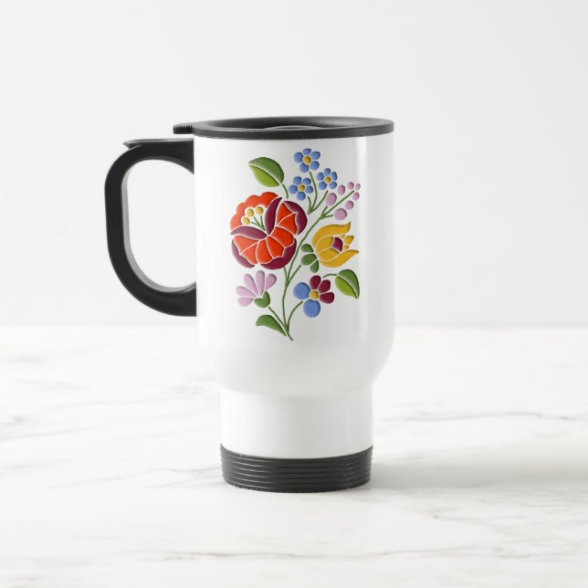 Kalocsa broderi - ungersk Folk konst Resemugg (Vänster)