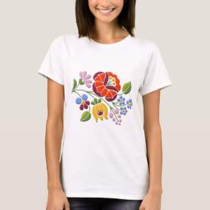Kalocsa broderi - ungersk Folk konst T-shirt