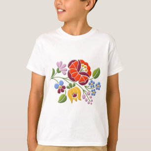 Kalocsa broderi - ungersk Folk konst Tee Shirt