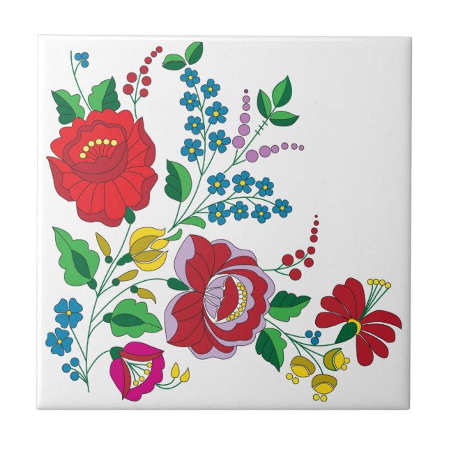 Kalocsa Embroidery Kakelplatta (Framsidan)