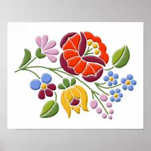 Kalocsa Embroidery - Ungersk folkart Poster