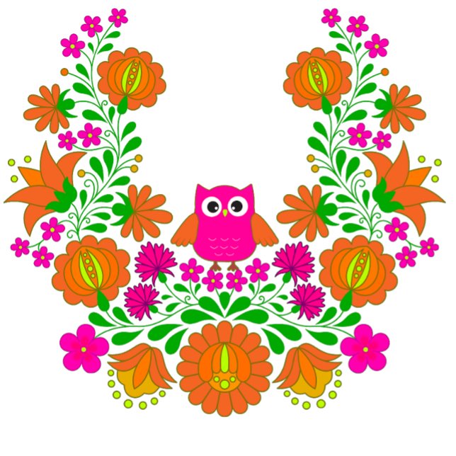 Kalocsai Flowers och Uggla T Shirt (Skapare uppladdad)