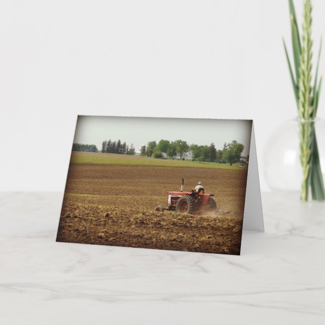 Kalona Iowa fältarbete, fars dag Kort (Framsida)