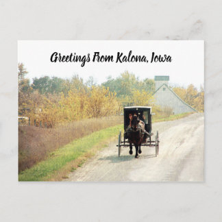 Kalona, Iowa Höst Amish Häst och kärra Vykort