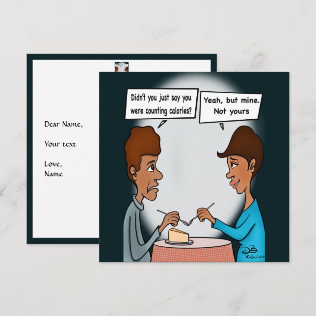 Kalorier - platta kort (Fram/baksida)