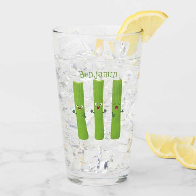 Kålselleri stift av trio-tecknad glaskopp (Bakside Is)