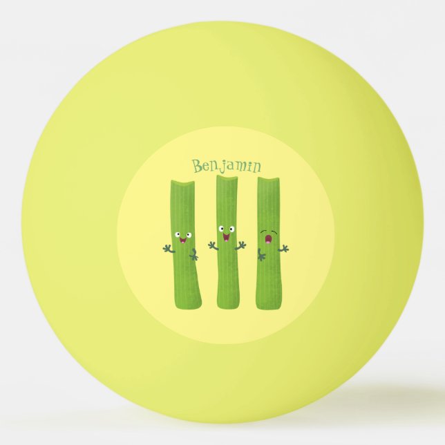 Kålselleri stift av trio-tecknad pingisboll (Framsidan)