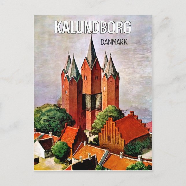 Kalundborgs slott, Danmark. Gammalt reseinlägg Vykort (Framsida)