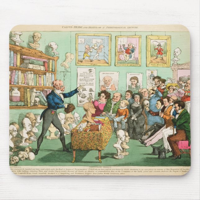 Kalv huvud och hjärnor; ett Phrenological Musmatta (Framsidan)
