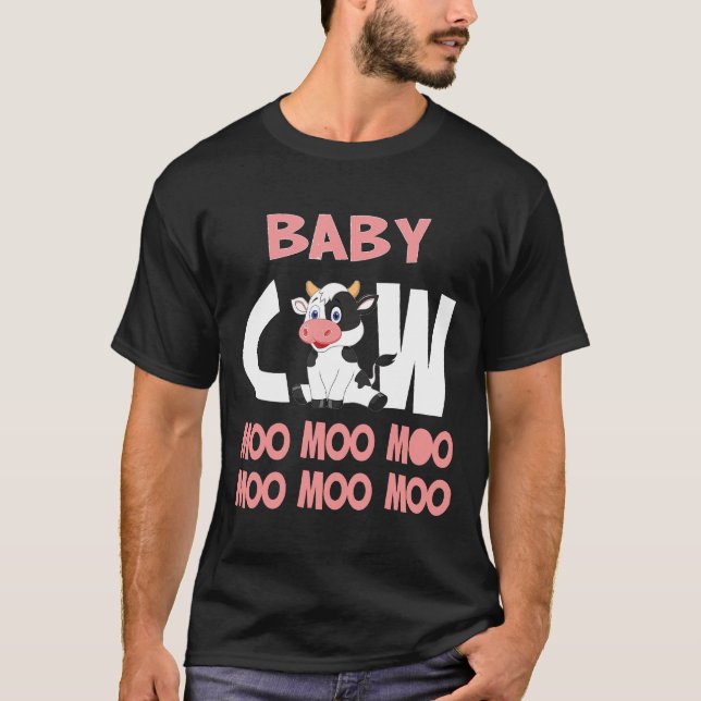 Kalv Ko Moo Moo Moo Kalv Kviga T Shirt (Framsida)