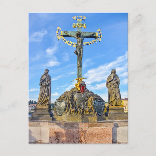 Kalvarieskulptur, Karlsbron, Prag Vykort (Framsida)
