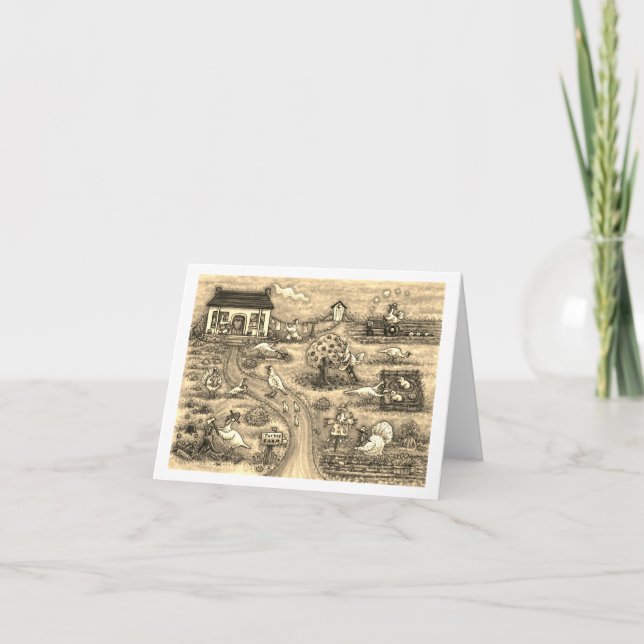 KALVFARM, HUMORISTISK LANDELIG TACKSÄGELSEDAG Tom  Kort (Framsida)