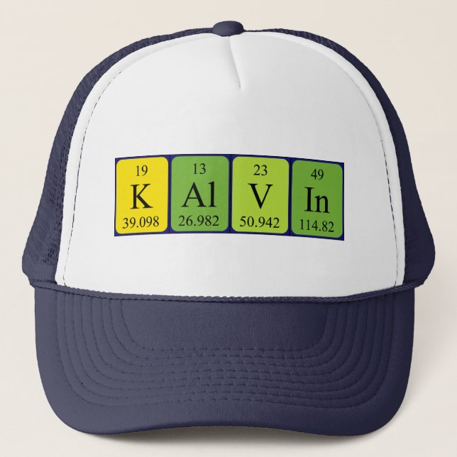 Kalvin periodisk bord namn hat keps (Framsida)