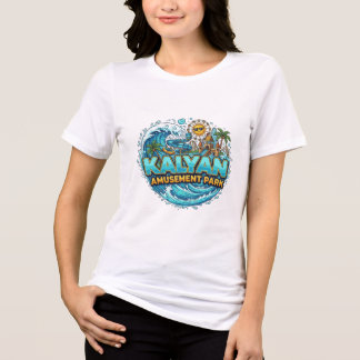 Kalyan Amusement Park Wave-Typography Logotygskjor T Shirt