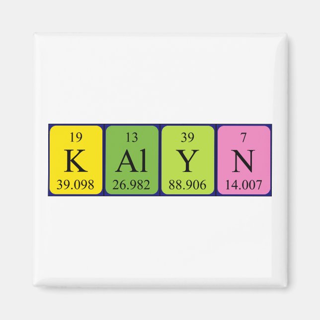 Kalyn Periodisk bord namn magnet (Framsidan)