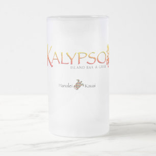 Kalypso färgrik logotyp med frostat ölglas